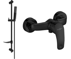 Mexen Fabia DF72 shower mixer with shower set, black - 74654DF72-70