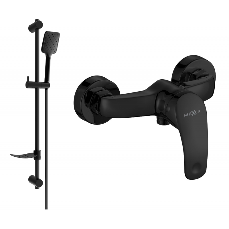Mexen Fabia DF62 robinet de douche avec ensemble de douche, noir- 74654DF62-70