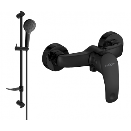 Mexen Fabia DF05 bateria de duche com conjunto de chuveiro, preta - 74654DF05-70