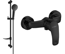 Mexen Fabia DF05 shower mixer with shower set, black - 74654DF05-70
