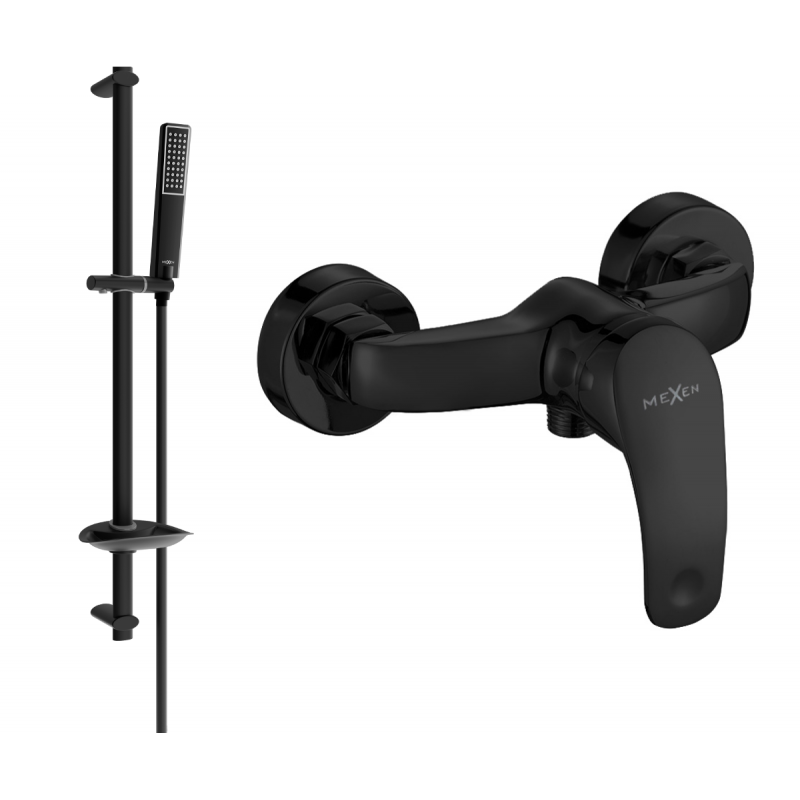 Mexen Fabia DB72 robinet de douche avec ensemble de douche, noir - 74654DB72-70