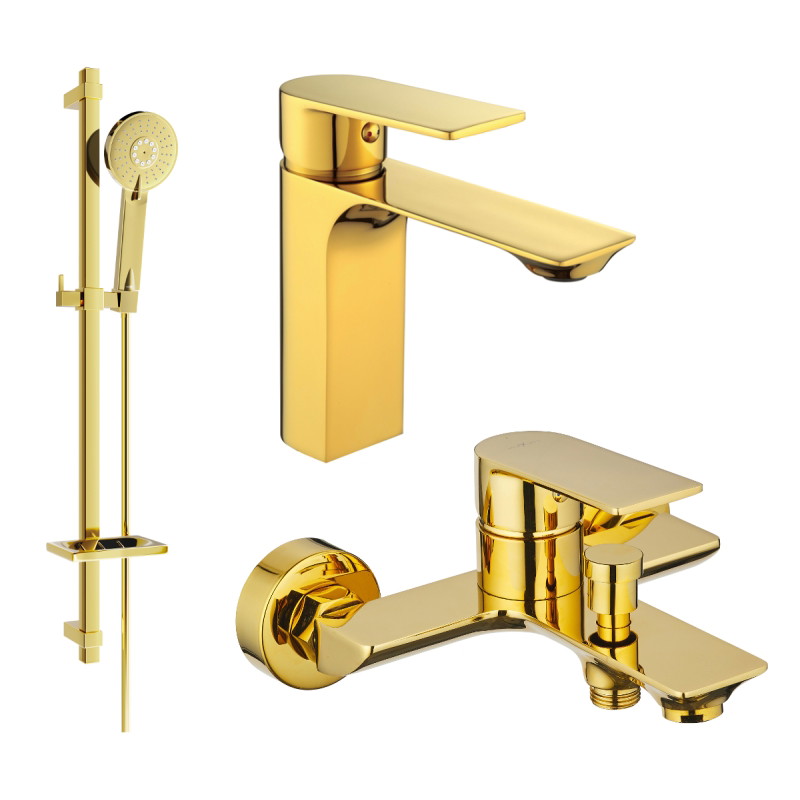 Mexen Alexa DQ40 set za kadu, zlatni - 71203DQ40-50