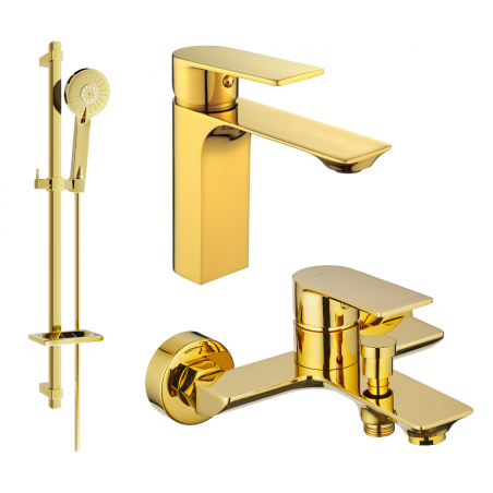 Mexen Alexa DQ40 Bath Set, Gold - 71203DQ40-50