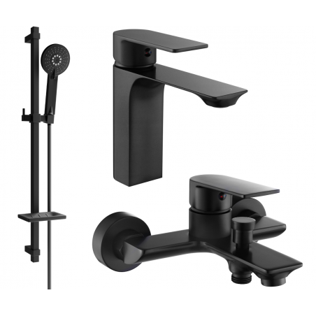 Mexen Alexa DQ40 badkarsset, svart - 71203DQ40-70