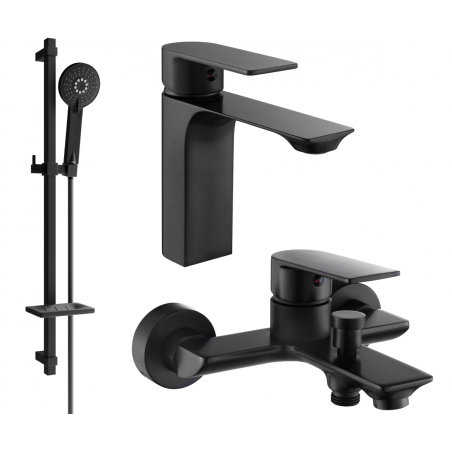 Mexen Alexa DQ40 bath set, black - 71203DQ40-70