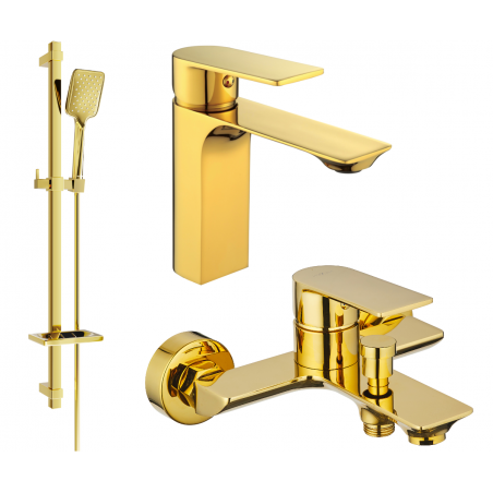 Mexen Alexa DQ62 conjunto de banheira, dourado - 71203DQ62-50