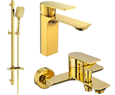 Mexen Alexa DQ62 conjunto de banheira, dourado - 71203DQ62-50