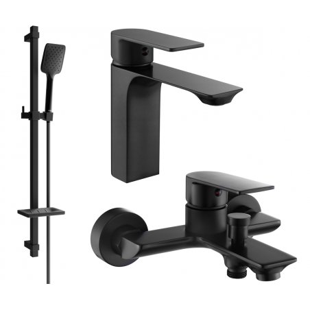 Mexen Alexa DQ62 bathtub set, black - 71203DQ62-70