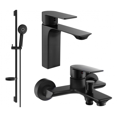 Mexen Alexa DS40 Badewannenset, schwarz - 71203DS40-70