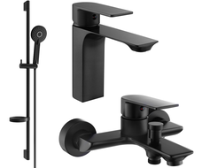 Mexen Alexa DS40 Badewannenset, schwarz - 71203DS40-70