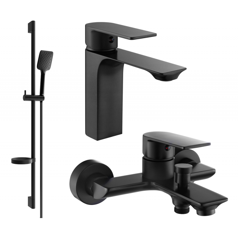 Mexen Alexa DS62 bath set, black - 71203DS62-70