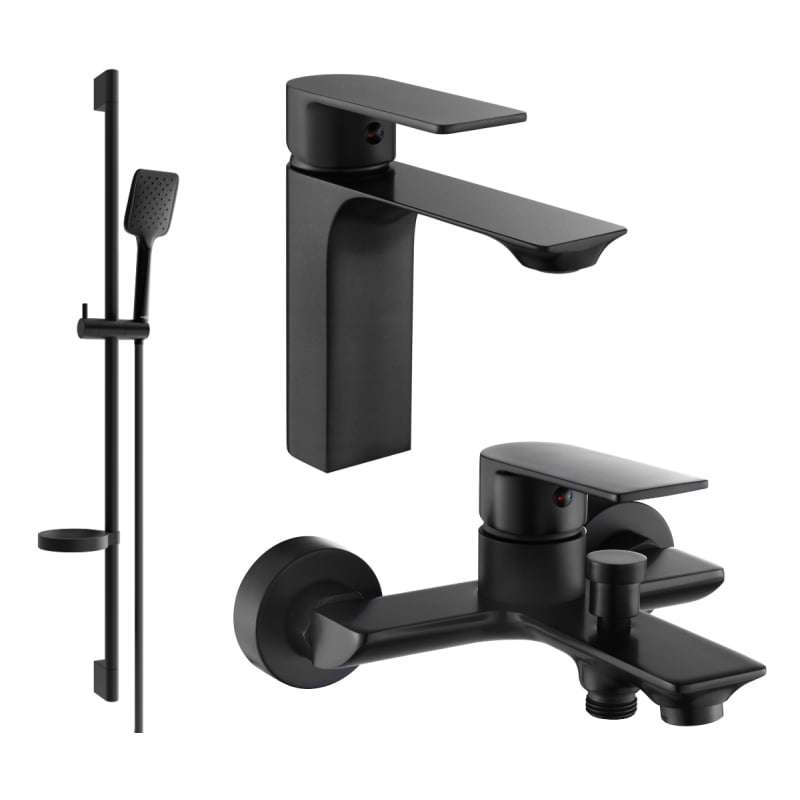 Mexen Alexa DS62 kupaonski set, crni - 71203DS62-70