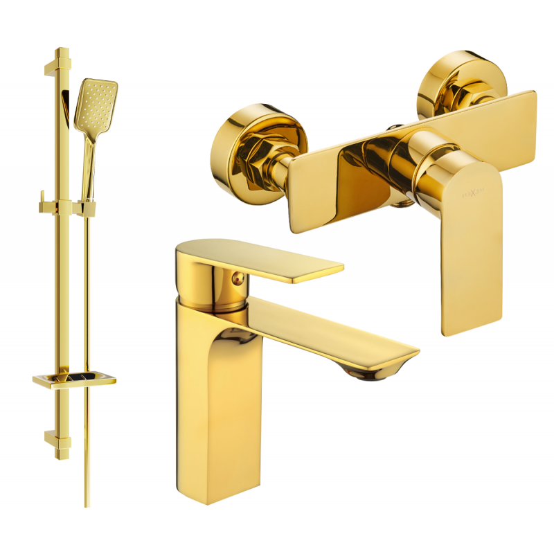 Mexen Alexa DQ62 set doccia, dorato - 71204DQ62-50