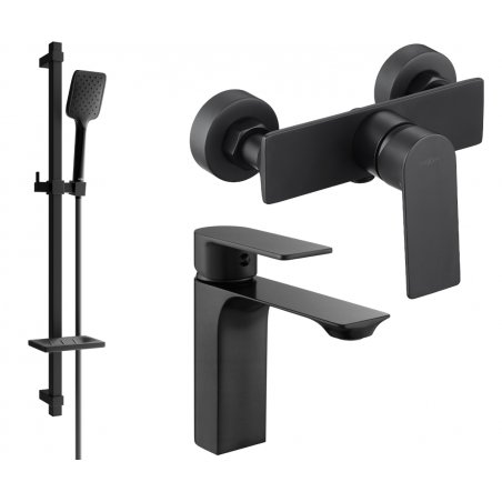 Mexen Alexa DQ62 Shower Set, Black - 71204DQ62-70