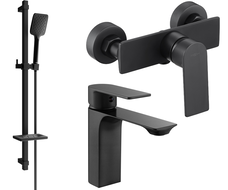 Mexen Alexa DQ62 Duschset, schwarz - 71204DQ62-70