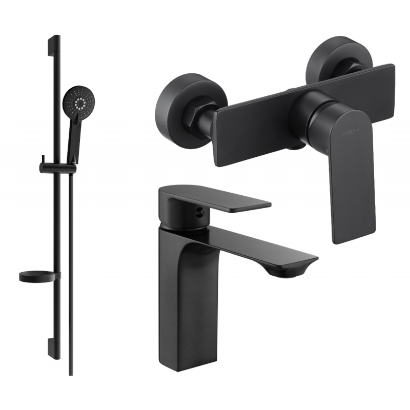 Mexen Alexa DS40 Duschset, schwarz - 71204DS40-70