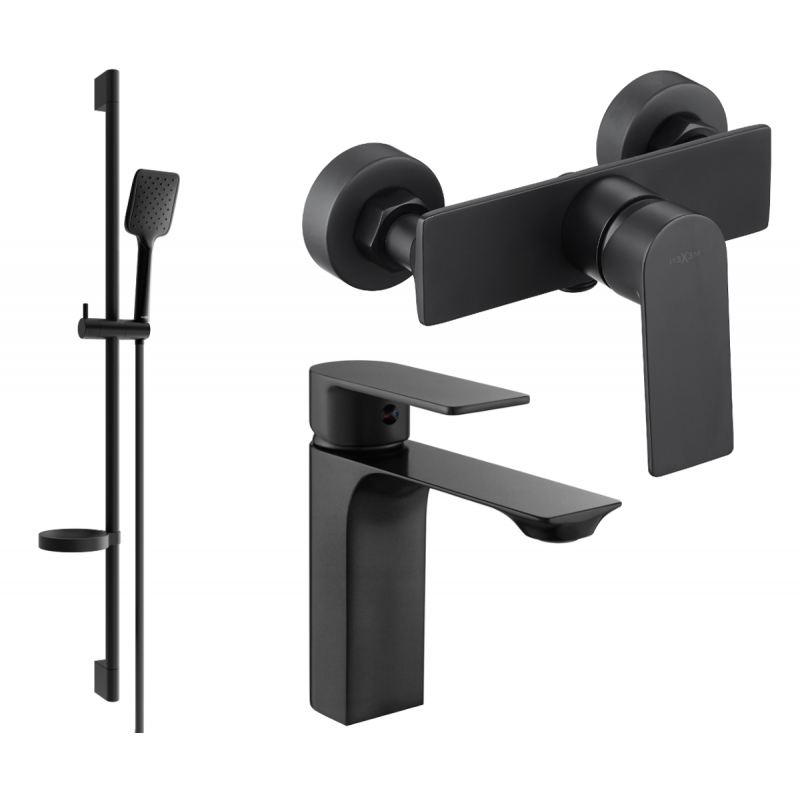 Mexen Alexa DS62 Duschset, schwaarz - 71204DS62-70