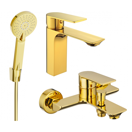 Mexen Alexa R40 bathtub set, gold - 71203R40-50