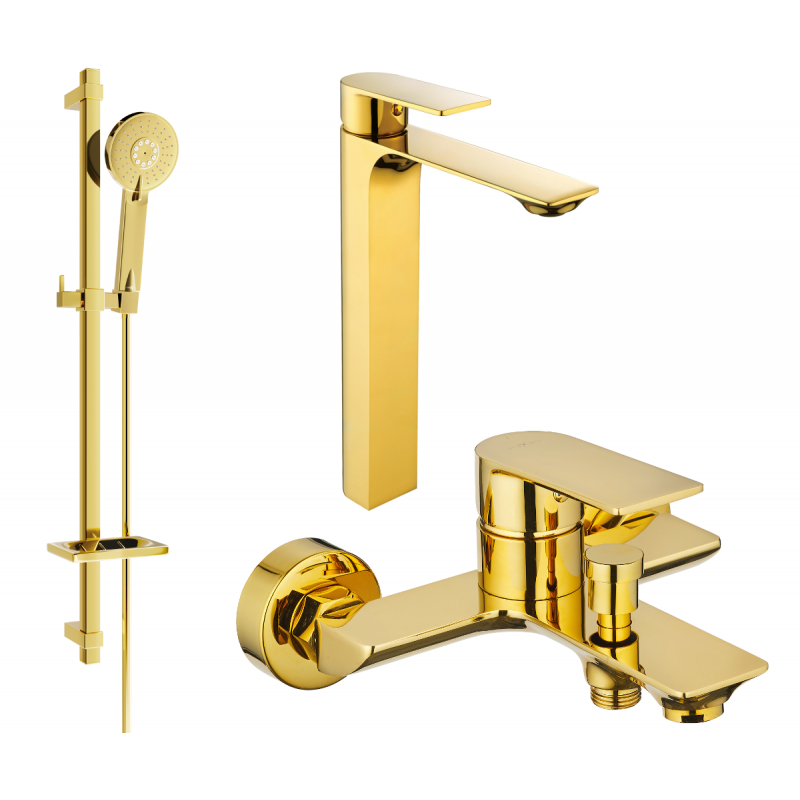 Mexen Alexa DQ40 badkarsset, guld - 71213DQ40-50