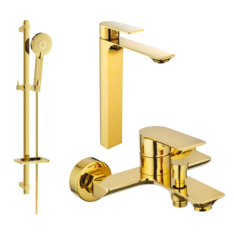 Mexen Alexa DQ40 Bathtub Set, Gold - 71213DQ40-50