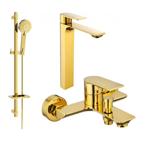 Mexen Alexa DQ40 Bathtub Set, Gold - 71213DQ40-50