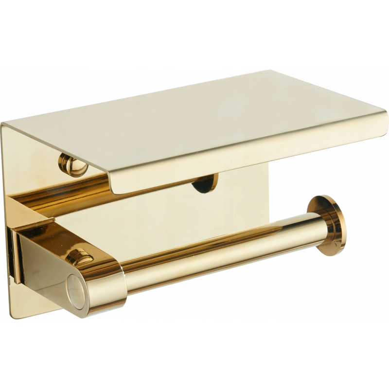 Mexen toilettenrolhouder met plank, goudkleurig - 701197-50