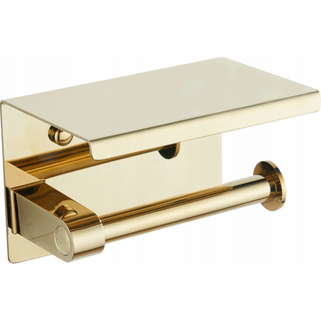 Mexen toiletrolhouder met plank, goud - 701197-50