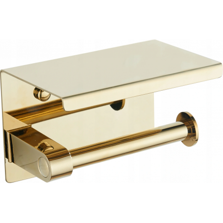 Mexen toilettenrolhouder met plank, goudkleurig - 701197-50