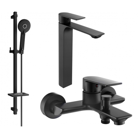 Mexen Alexa DQ40 conjunto de baño, negro - 71213DQ40-70