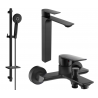 Mexen Alexa DQ40 Badewannen-Set, schwarz - 71213DQ40-70