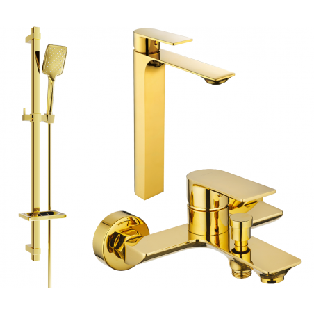 Mexen Alexa DQ62 Badewannen-Set, golden - 71213DQ62-50