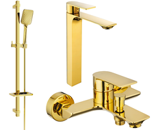 Mexen Alexa DQ62 conjunto de bañera, dorado - 71213DQ62-50