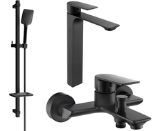 Mexen Alexa DQ62 bath set, black - 71213DQ62-70