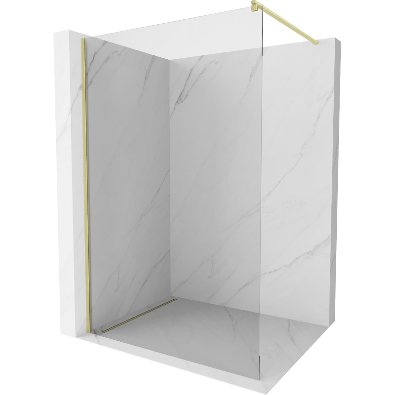 Mexen Kioto parete doccia Walk-in 160 x 200 cm, trasparente 8 mm, oro satinato - 800-160-101-55-00