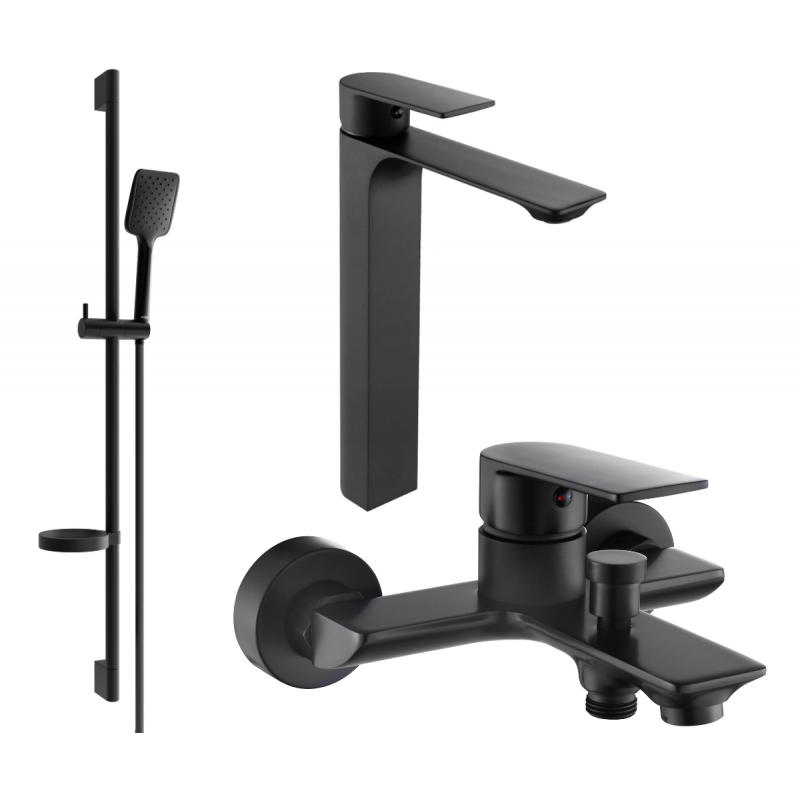 Mexen Alexa DS62 conjunto de baño, negro - 71213DS62-70