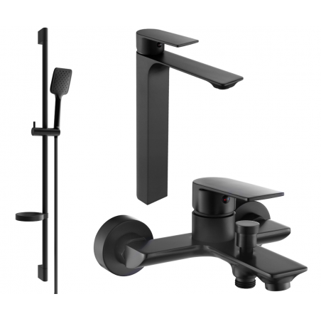 Mexen Alexa DS62 Bathtub Set, Black - 71213DS62-70