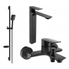 Mexen Alexa DS62 Bathtub Set, Black - 71213DS62-70