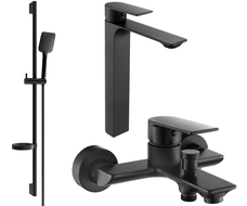 Mexen Alexa DS62 bath set, black - 71213DS62-70