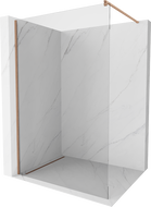 Mexen Kioto walk-in tuš zid 100 x 200 cm, proziran 8 mm, brušena bakra - 800-100-101-65-00