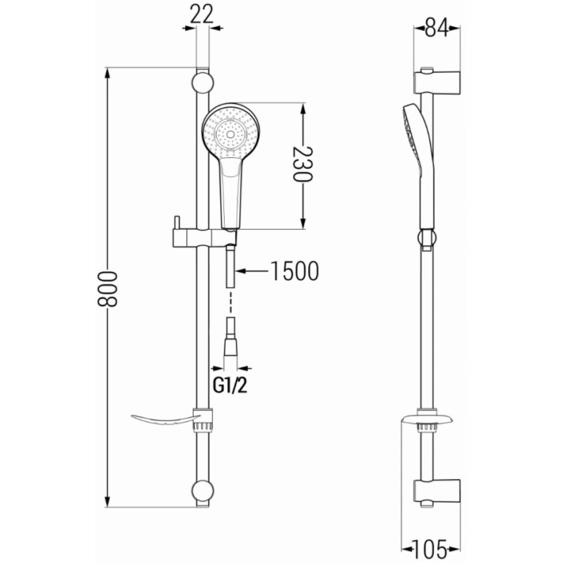 Mexen Alexa DQ40 dušikomplekt, kuldne - 71214DQ40-50