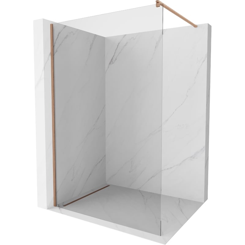 Mexen Kioto dušisein Walk-in 130 x 200 cm, läbipaistev 8 mm, harjatud vask - 800-130-101-65-00