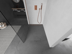 Mexen Kioto ścianka prysznicowa Walk-in 130 x 200 cm, transparent 8 mm, miedź szczotkowana - 800-130-101-65-00