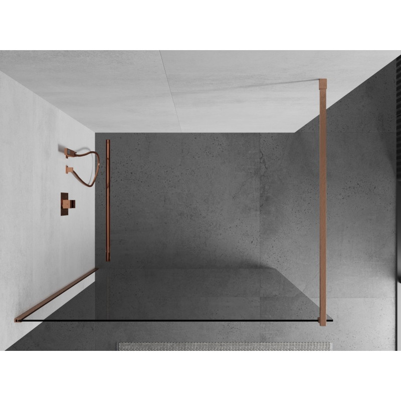 Mexen Kioto dušisein Walk-in 130 x 200 cm, läbipaistev 8 mm, harjatud vask - 800-130-101-65-00
