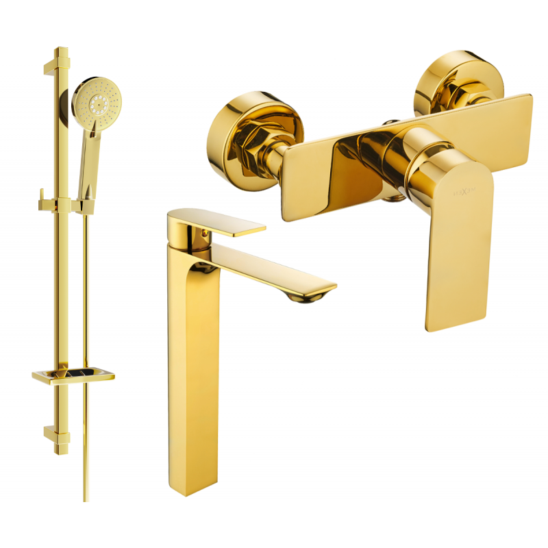 Mexen Alexa DQ40 conjunto de ducha, dorado - 71214DQ40-50