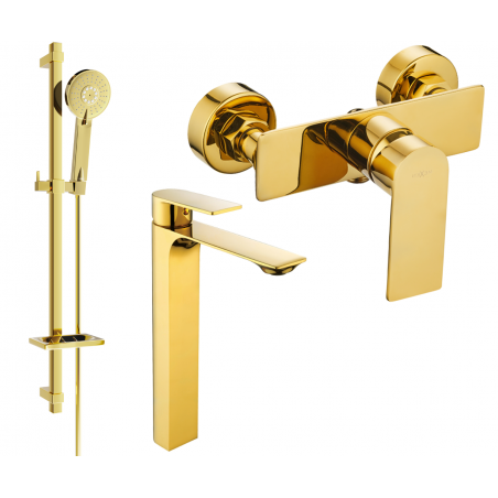 Mexen Alexa DQ40 duschset, guld - 71214DQ40-50