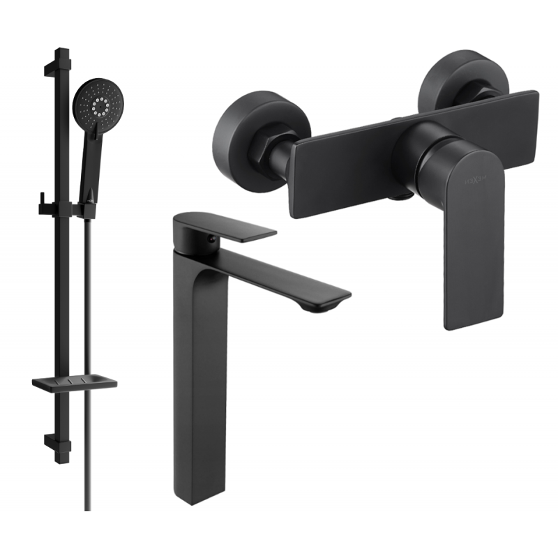 Mexen Alexa DQ40 duschset, svart - 71214DQ40-70