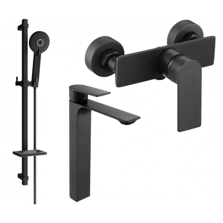 Mexen Alexa DQ40 conjunto de duche, preto - 71214DQ40-70