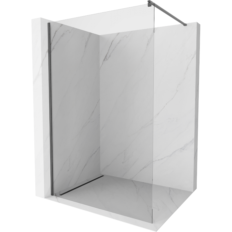 Mexen Kioto paroi de douche Walk-in 95 x 200 cm, transparent 8 mm, gris acier brossé - 800-095-101-66-00