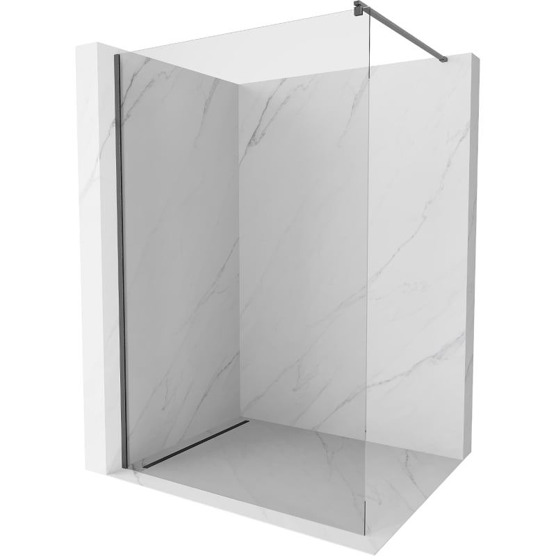 Mexen Kioto dušisein Walk-in 100 x 200 cm, läbipaistev 8 mm, harjatud püssihall - 800-100-101-66-00