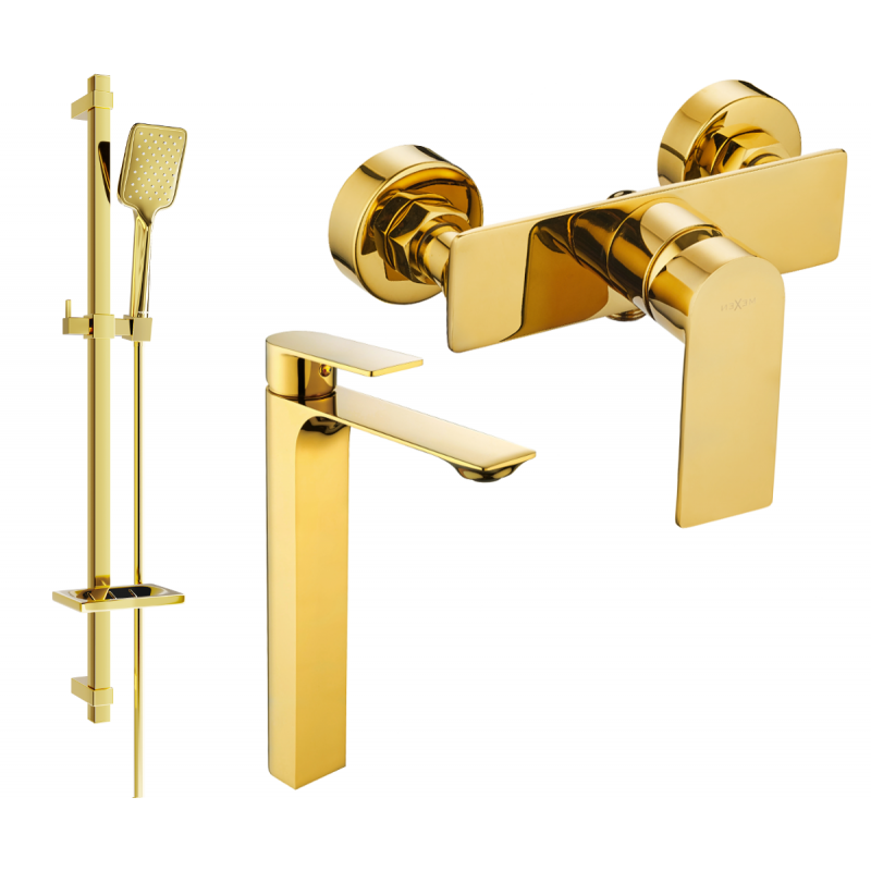 Mexen Alexa DQ62 set doccia, oro - 71214DQ62-50